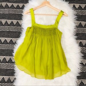 Malandrino lime Ruffled Silk Tank EU 40 (M/L)